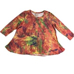 Philosophy Republic Pullover Long Sleeve Multicolor Fun Sweater Woman XL